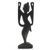 Statueta vintage din lemn sculptat manual, dansatoare asiatica, 22cm, imagine 2