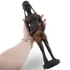 Statueta africana vintage din lemn sculptat manual, femeie cu vas, 33cm, imagine 3