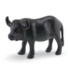 Figurina vintage din lemn sculptat manual, bivol negru, 17cm