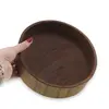 Bol rotund mediu vintage din lemn sculptat manual, finisaj natural inchis, 18cm, imagine 3