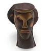 Bust vintage din lemn sculptat manual, model masculin, 17cm