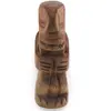 Statueta vintage din lemn sculptat manual, model tribal, 15cm