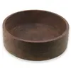 Bol rotund mic vintage din lemn sculptat manual, finisaj natural inchis, 22cm