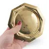 Tava octogonala vintage din alama, finisaj patinat, imagine 3
