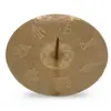 Suport vintage pentru lumanare din alama gravata, simboluri decorative