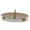 Suport vintage pentru lumanare din alama gravata, simboluri decorative, imagine 2