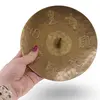 Suport vintage pentru lumanare din alama gravata, simboluri decorative, imagine 3