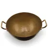 Vas adanc vintage din alama cu manere laterale, 31cm, imagine 2