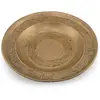 Farfurie vintage din alama gravata, model vegetal oriental, 29cm
