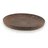 Farfurie rotunda vintage din lemn sculptat manual, finisaj rustic inchis, 10cm, imagine 2