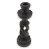 Sfesnic vintage din lemn sculptat manual, model spiralat cu baza rotunda, 22,5cm, imagine 2