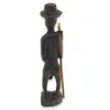 Statueta africana vintage din lemn sculptat manual, razboinic cu palarie si sulita, 30cm, imagine 2
