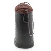 Recipient vintage din lemn sculptat manual, model cu capac si motive decorative, 11cm, imagine 2