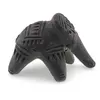 Figurina elefant vintage din lut cu motive tribale sculptate, 9cm