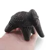 Figurina elefant vintage din lut cu motive tribale sculptate, 9cm, imagine 3