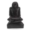 Statueta egipteana vintage din rasina neagra, scrib antic cu sul de papirus, 18cm