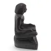 Statueta egipteana vintage din rasina neagra, scrib antic cu sul de papirus, 18cm, imagine 2