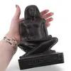 Statueta egipteana vintage din rasina neagra, scrib antic cu sul de papirus, 18cm, imagine 3