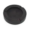 Scrumiera vintage din lemn sculptat manual, model plat cu margini late, 11cm, imagine 2