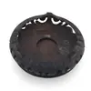 Suport rotund vintage din lemn sculptat manual, model decupat cu motive florale, 12cm, imagine 2