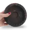 Suport rotund vintage din lemn sculptat manual, model decupat cu motive florale, 12cm, imagine 3