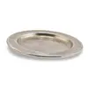 Farfurie rotunda vintage din metal argintiu, finisaj mat, 11cm
