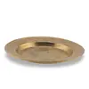 Farfurie decorativa vintage din alama gravata, scena cu calaret si camila, 12cm, imagine 2