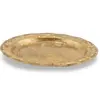 Tava rotunda din alama vintage, model auriu cu margine decorata, 11cm, imagine 2