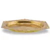 Tava rotunda din alama vintage, model auriu cu margine patrata si decorata, 11,5cm, imagine 2