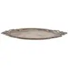 Tava ovala vintage, model argintiu cu manere decorative, 23cm, imagine 3