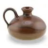 Vas ceramic vintage, model maro cu maner lateral, 10cm