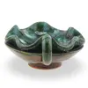 Vas ceramic vintage, model verde cu maner lateral, 13cm, imagine 2