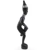 Statueta africana vintage, model din lemn inchis cu margele, 32cm, imagine 2
