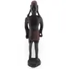 Statueta africana vintage, model din lemn inchis cu detalii maro, 20,5cm