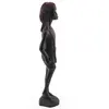 Statueta africana vintage, model din lemn inchis cu detalii maro, 20,5cm, imagine 3