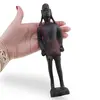 Statueta africana vintage, model din lemn inchis cu detalii maro, 20,5cm, imagine 5