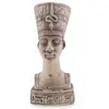 Bust Nefertiti vintage, model bej cu inscriptii egiptene, 17cm
