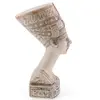 Bust Nefertiti vintage, model bej cu inscriptii egiptene, 17cm, imagine 2