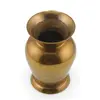 Vaza mica din alama vintage, model auriu simplu, 7,5cm, imagine 3