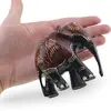 Figurina elefant din lemn vintage, model pictat manual colorat, 8cm, imagine 5