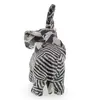 Figurina elefant vintage, model alb-negru cu dungi si colaje grafice, 11cm, imagine 2