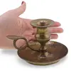 Sfesnic cu maner din alama vintage, model auriu clasic, 12,5cm, imagine 5