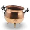 Ceaun mic din cupru vintage, model cupru cu picioare aurii, 8cm