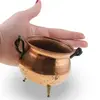 Ceaun mic din cupru vintage, model cupru cu picioare aurii, 8cm, imagine 5