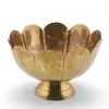 Bol decorativ din alama vintage, model auriu in forma de floare, 13cm