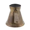 Ibric din alama vintage, model auriu cu maner lung, 15cm, imagine 2