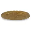 Farfurie decorativa din alama vintage, model rotund cu peisaj in relief, 7,5cm, imagine 3