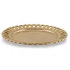 Farfurie decorativa din alama vintage, model rotund cu margine decupata, 10,5cm, imagine 3
