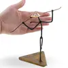 Statueta metalica vintage, model om cu palarie pe suport triunghiular, 16cm, imagine 5