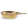 Bol vintage din alama ciocanit manual cu maner perforat, 16,5cm, imagine 2